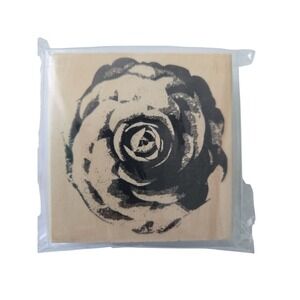 Rose Flower Rubber Stamp 3X3 Wood Mounted Craft Scrapbooking Card Making Floral